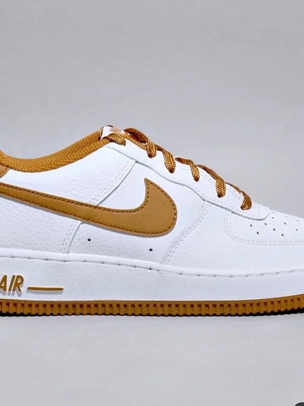 Nike Air Force 1 Low Sneakers White & Brown US 5Y Like New